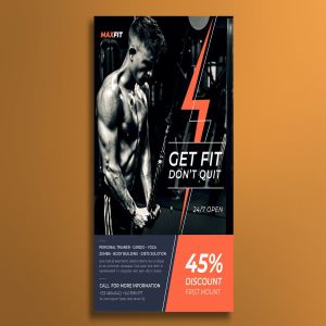 健身俱乐部VIP会员促销活动海报模板 Gym Flyer Template