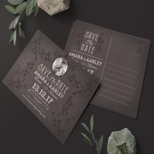 复古风生日/婚礼邀请函模板素材 Vintage Save the Date Post Card