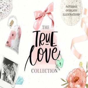 粉色爱情主题水彩插画元素 The True Love Design Collection