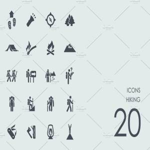 徒步远足主题图标 Hiking icons