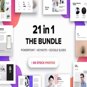极力推荐：21合1创意产品演示 PPT&Keynote 幻灯片模板 The Bundle Presentation + 60 Photos