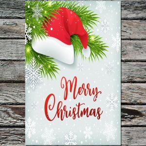 圣诞帽圣诞节主题背景矢量设计素材 Christmas Background with Santa Hat