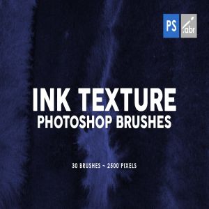 30款墨水印刷纹理肌理PS笔刷v2 30 Ink Texture Photoshop Brushes Vol. 2插图1