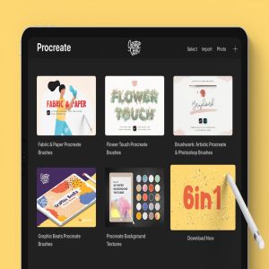 Proceate手绘设计师必备笔刷&模板素材包 Procreate Brushes & Templates Bundle
