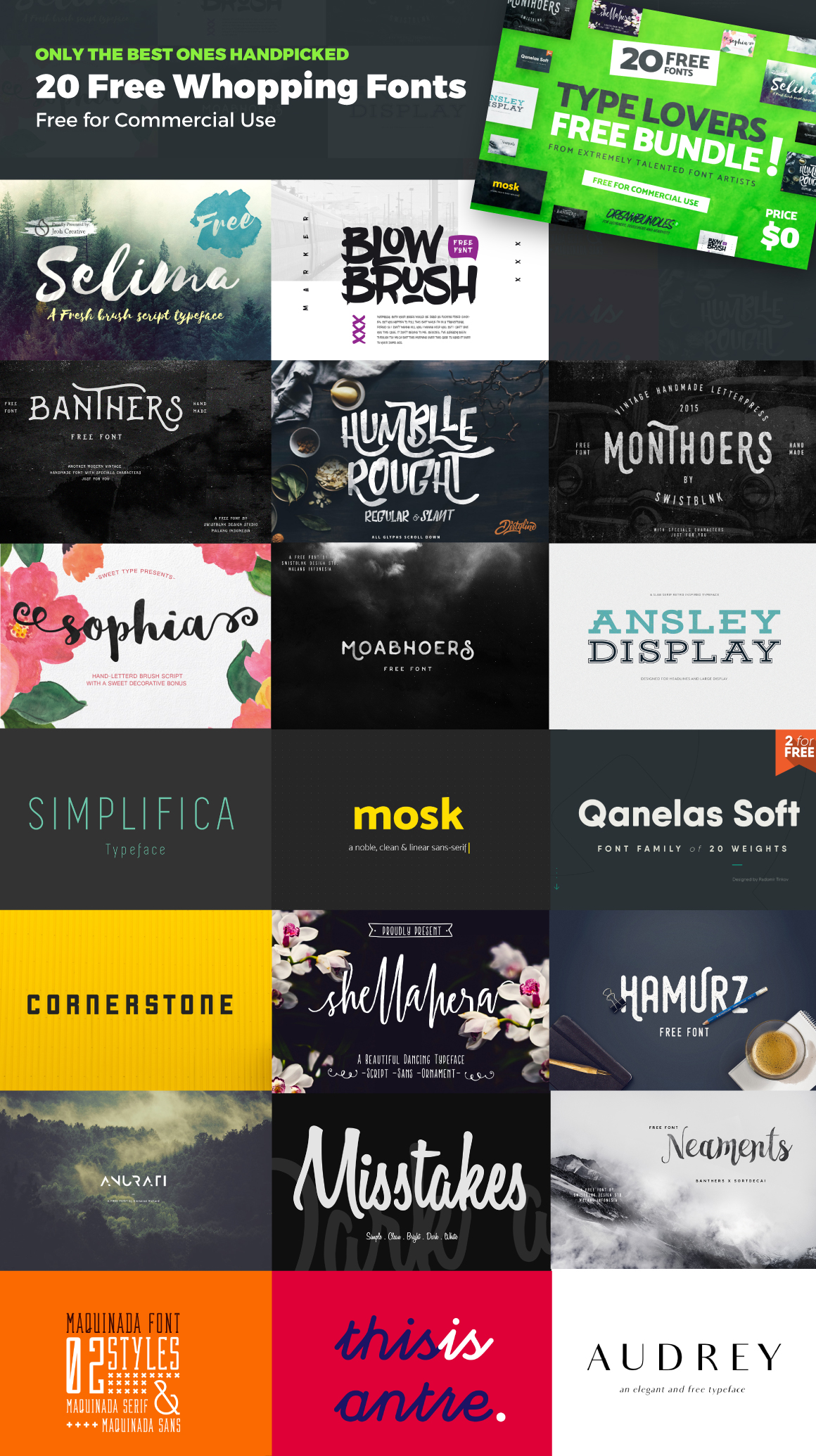 手写英文字体包下载 20 Whopping Fonts