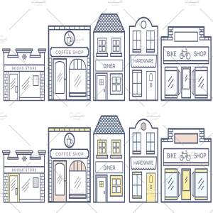 13套商业建筑矢量图形 13 Business Buildings Vector
