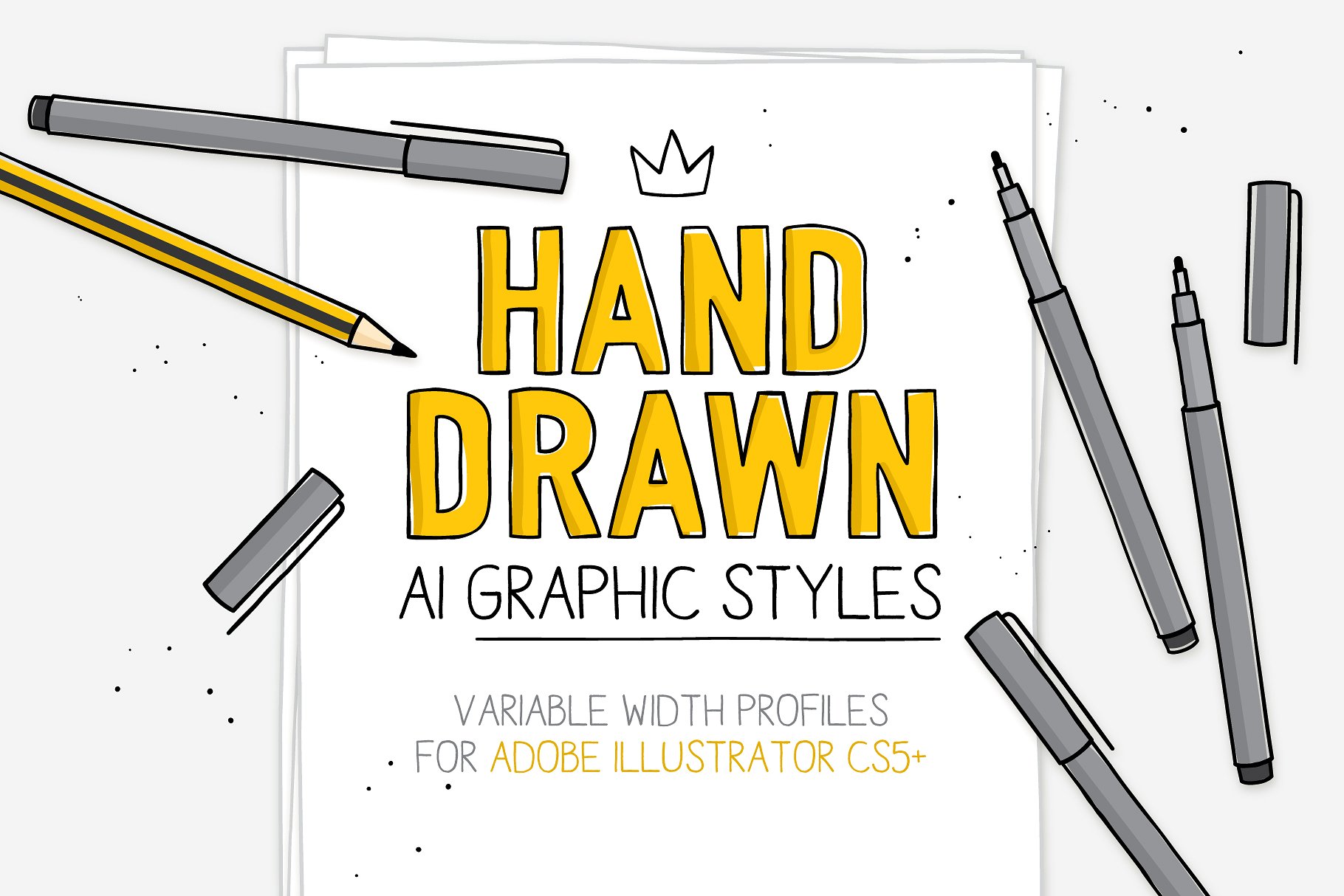 20个精心手工制作的图形风格+4个飞溅AI笔刷 Hand-drawn AI styles & brushes
