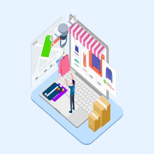 无人机快递配送场景2.5D等距概念矢量插画v2 Drones Delivery Isometric Illustration – T2