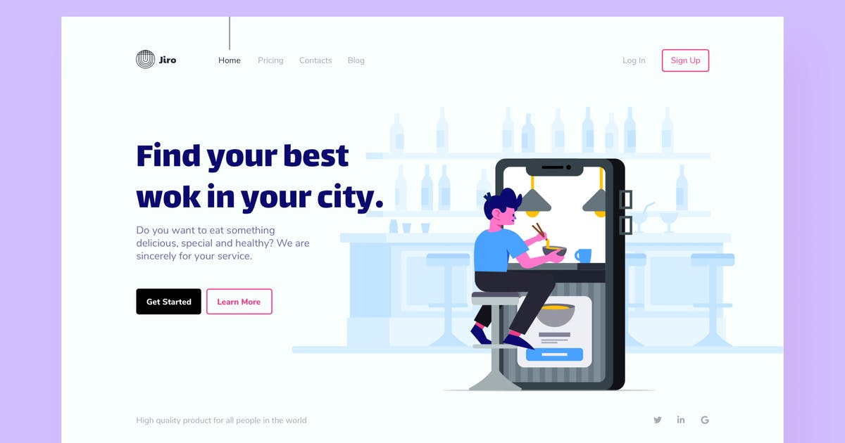 网站着陆页设计办公工作场景矢量插画素材 Work Landing Page Illustration