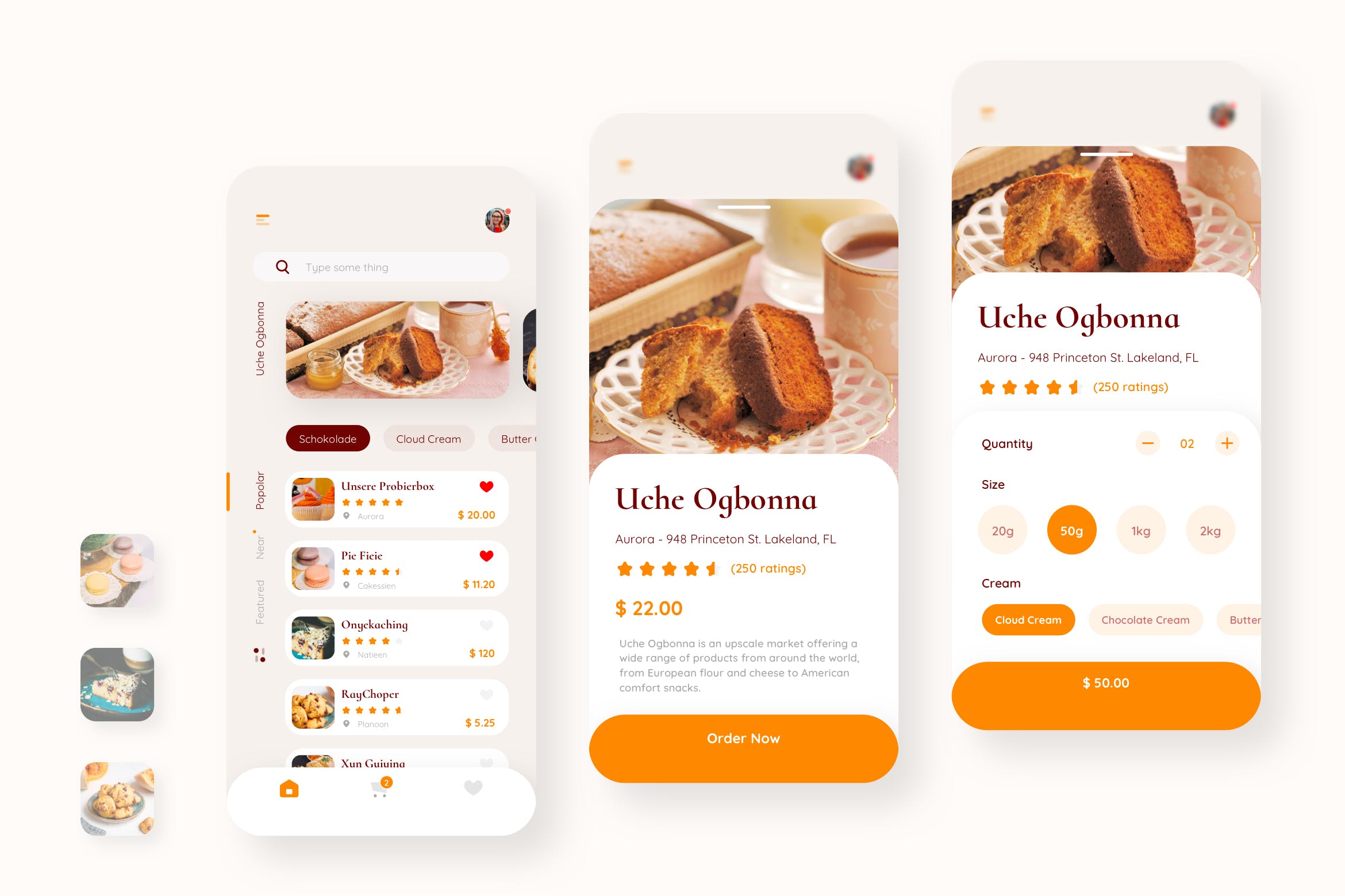 面包店点餐APP应用UI设计模板 Uche Bakery Booking Mobile UI – N