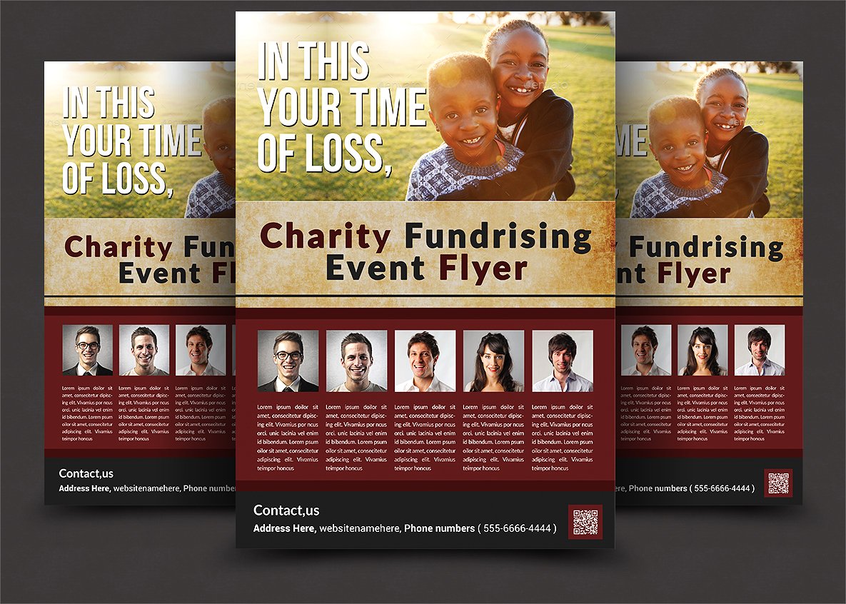 慈善基金会推广设计传单模板 Charity Fundrising Flyer Templates