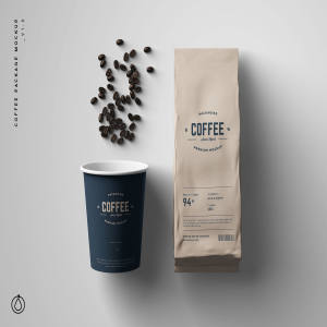 咖啡纸杯＆咖啡豆牛皮纸包装袋设计样机 Coffee Package Mockup