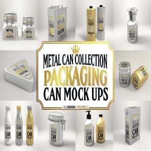 食品饮料金属容器罐子罐头样机vol.3 Vol. 3 Metal Can Mockup Collection