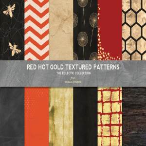 红色金箔中国风背景纹理 Red Hot Gold Textures & Patterns