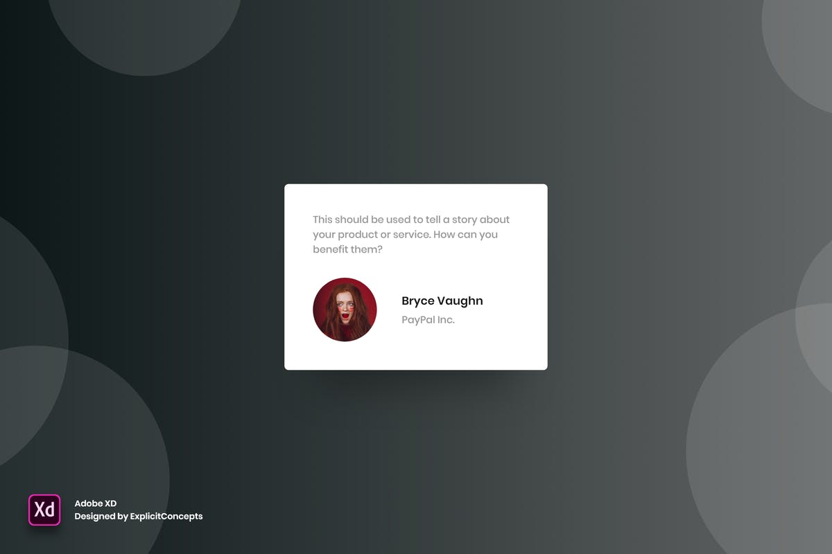 网站用户留言评论/意见反馈窗口设计模板Vol.7 Testimonial Vol 07 – Adobe XD