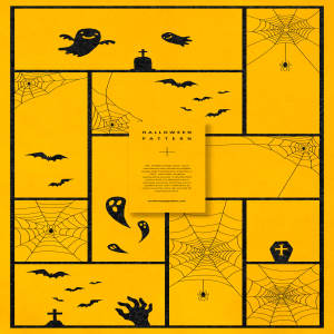 万圣节蜘蛛网背景图案素材合集[PSD]