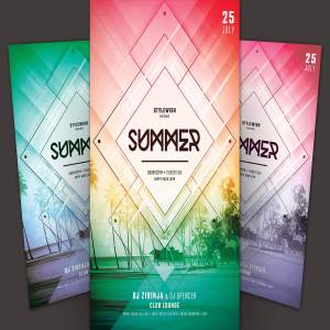 热带激情海边旅行传单模板 Summer Flyer