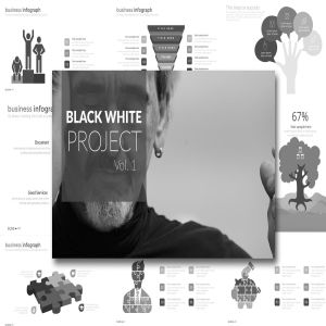 项目规划方案PPT演示幻灯片设计模板 Black White Project Vol. 1 Powerpoint