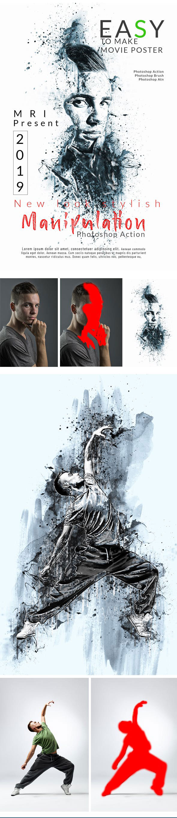 炫酷水墨照片效果的PS动作 Ink Manipulation Photoshop Action [atn]