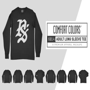舒适宽松款长袖T恤样机 Comfort Colors 6014 Long Sleeve Tee