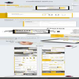 一套黄色系简洁精美免费PPT Kotio Free Powerpoint Templates