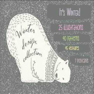 冬季主题插画素材[纹理、插画&模板] Winter Collection Pro