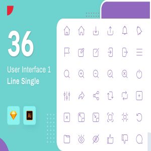 Line Senja图标系列：用户界面设计矢量线性图标2 Line Senja – User Interface 1