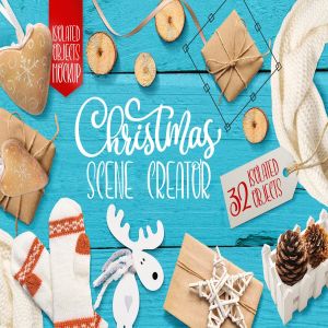 圣诞节节日氛围场景设计套装 Christmas scene creator, isolated items