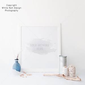 景观墙艺术框架样机模型   Landscape wall art frame mock up