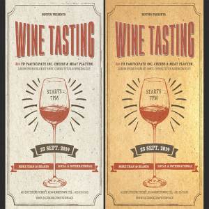 红酒/葡萄酒新酒品酒传单模板  Wine Tasting Flyer Template