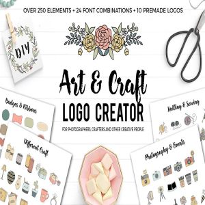 工艺品品牌Logo设计工具包 Art and Craft Logo Creator插图1