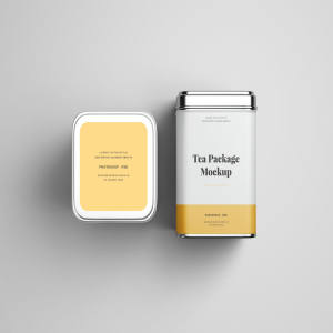 茶叶铁盒包装设计效果样机 Tea Package Mockup