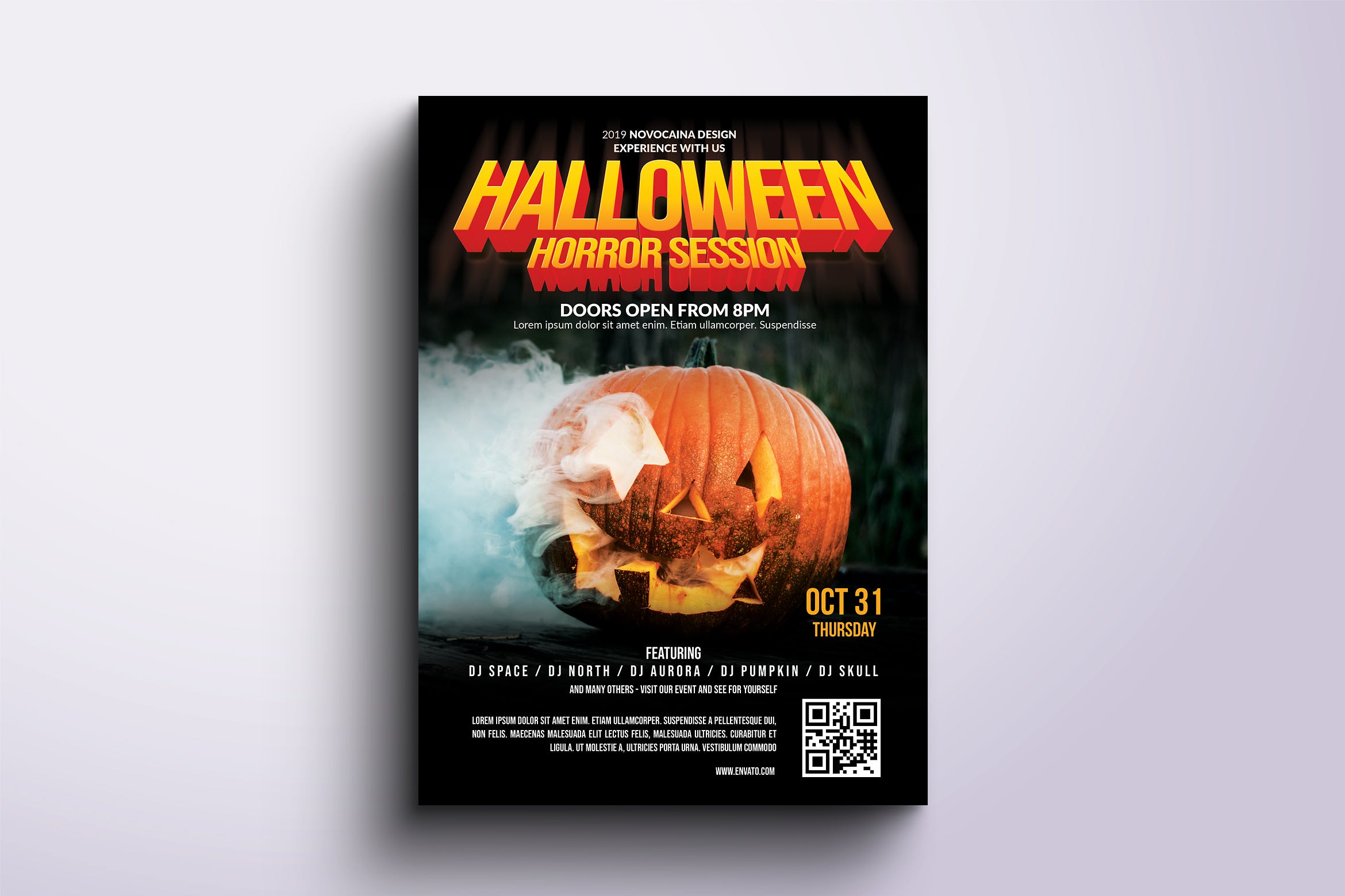 2019年万圣节活动宣传海报设计模板v5 Halloween Party Poster & Flyer v5