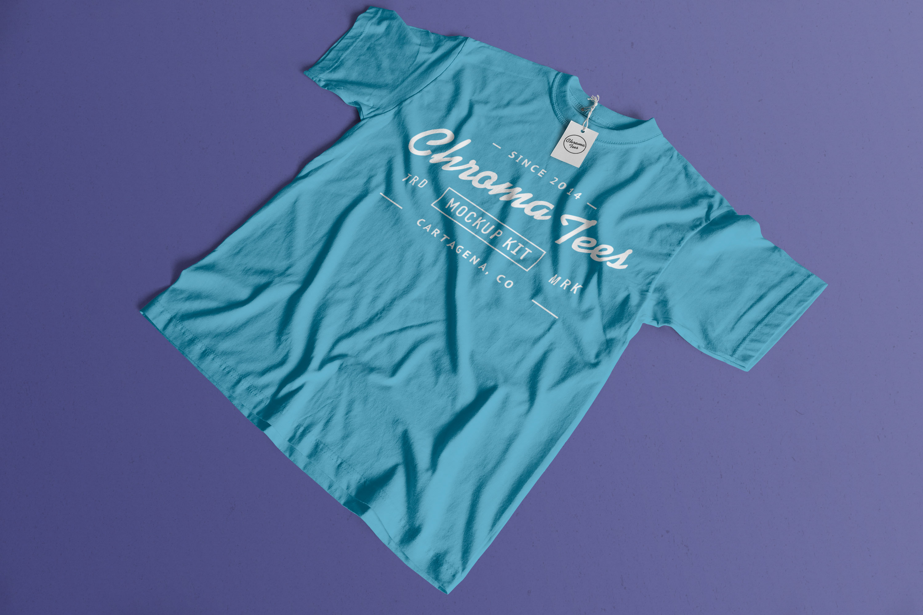 T恤印花图案设计平铺视图样机模板02 T-Shirt Mockup 02