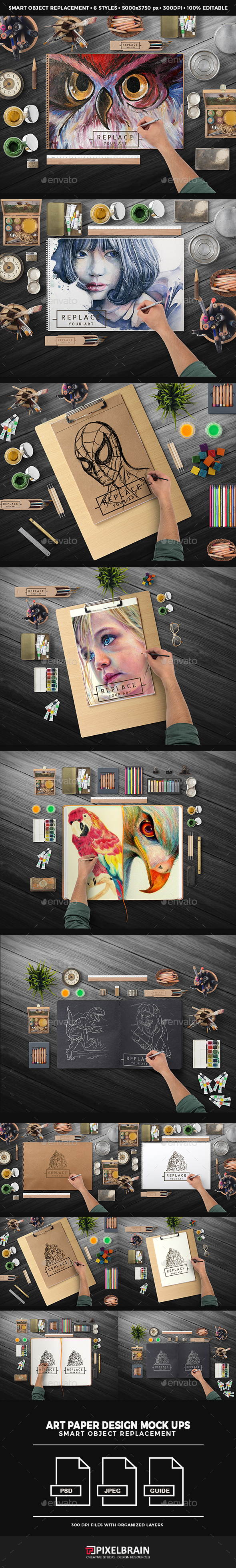 Art Paper Scene Mockups Design–艺术画场景展示样机mockups[psd]