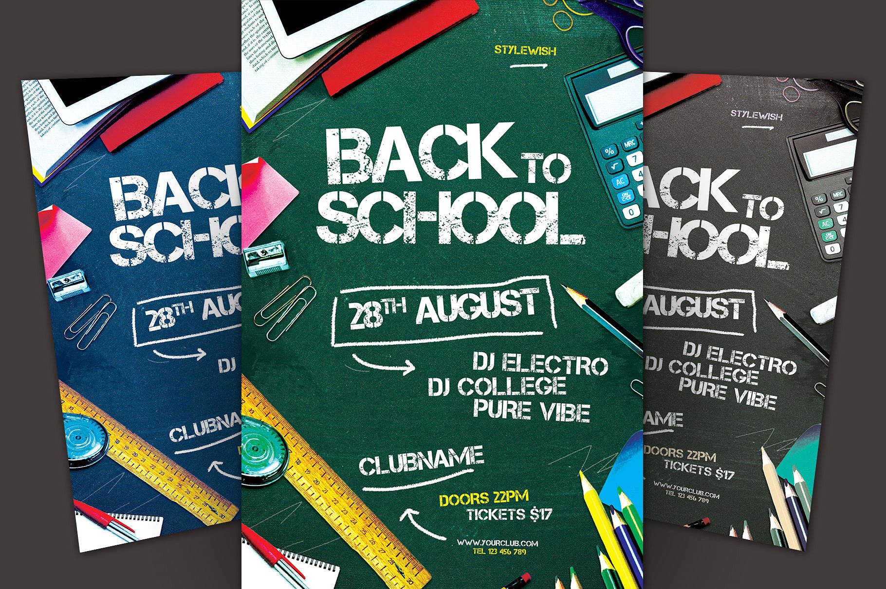 重返校园开学季派对活动海报传单模板 Back to School Template