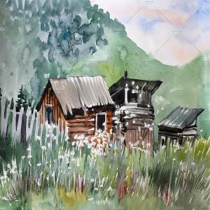 18张明亮的水彩风景高清大图下载[jpg]