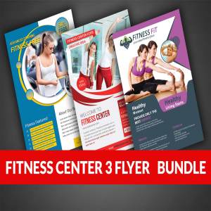 健身俱乐部宣传传单模板 Fitness Flyer Bundle Print Templates