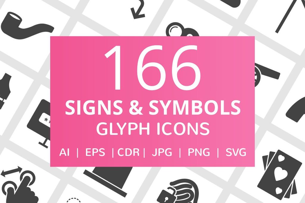 166枚面性单色图标打包下载[AI, CDR, EPS, JPG, PNG, SVG]