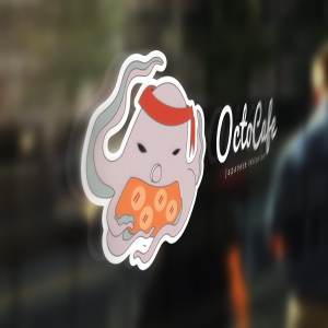 手绘可爱风格咖啡厅品牌Logo设计模板 Octopus Cafe插图1