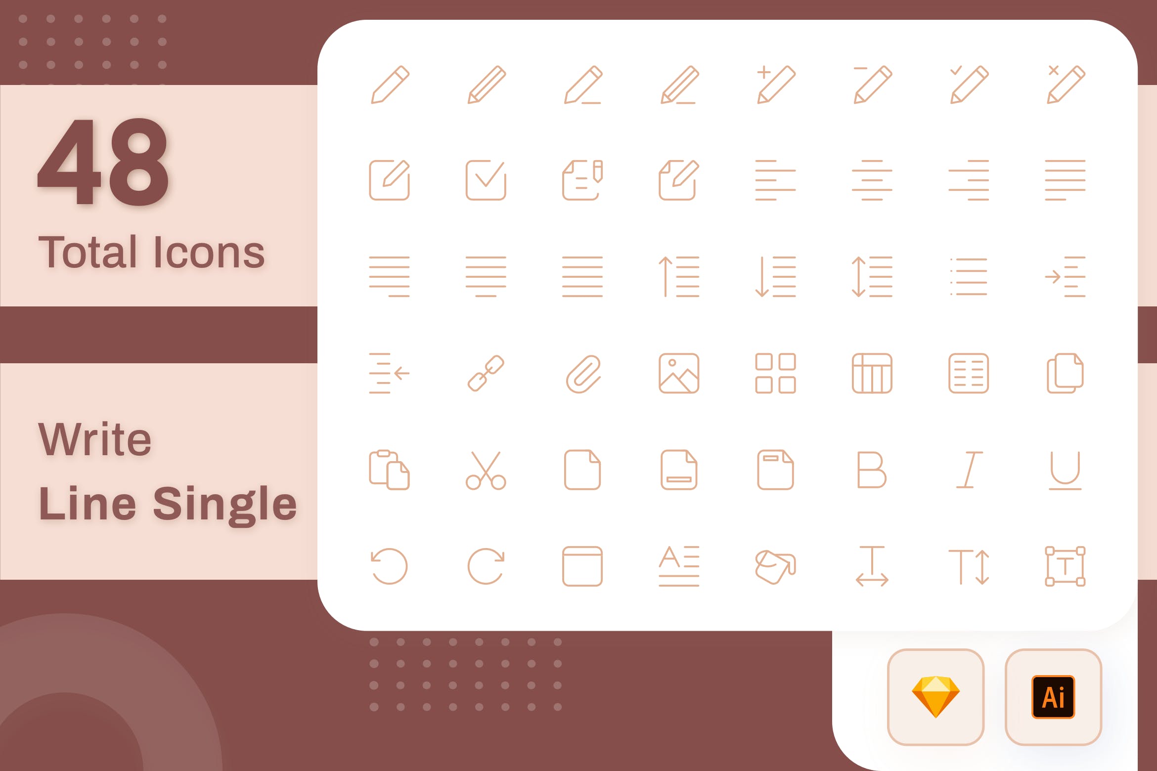 Line Senja图标系列：编辑操作按钮矢量线性图标 Line Senja – Write