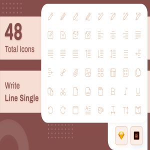 Line Senja图标系列：编辑操作按钮矢量线性图标 Line Senja – Write