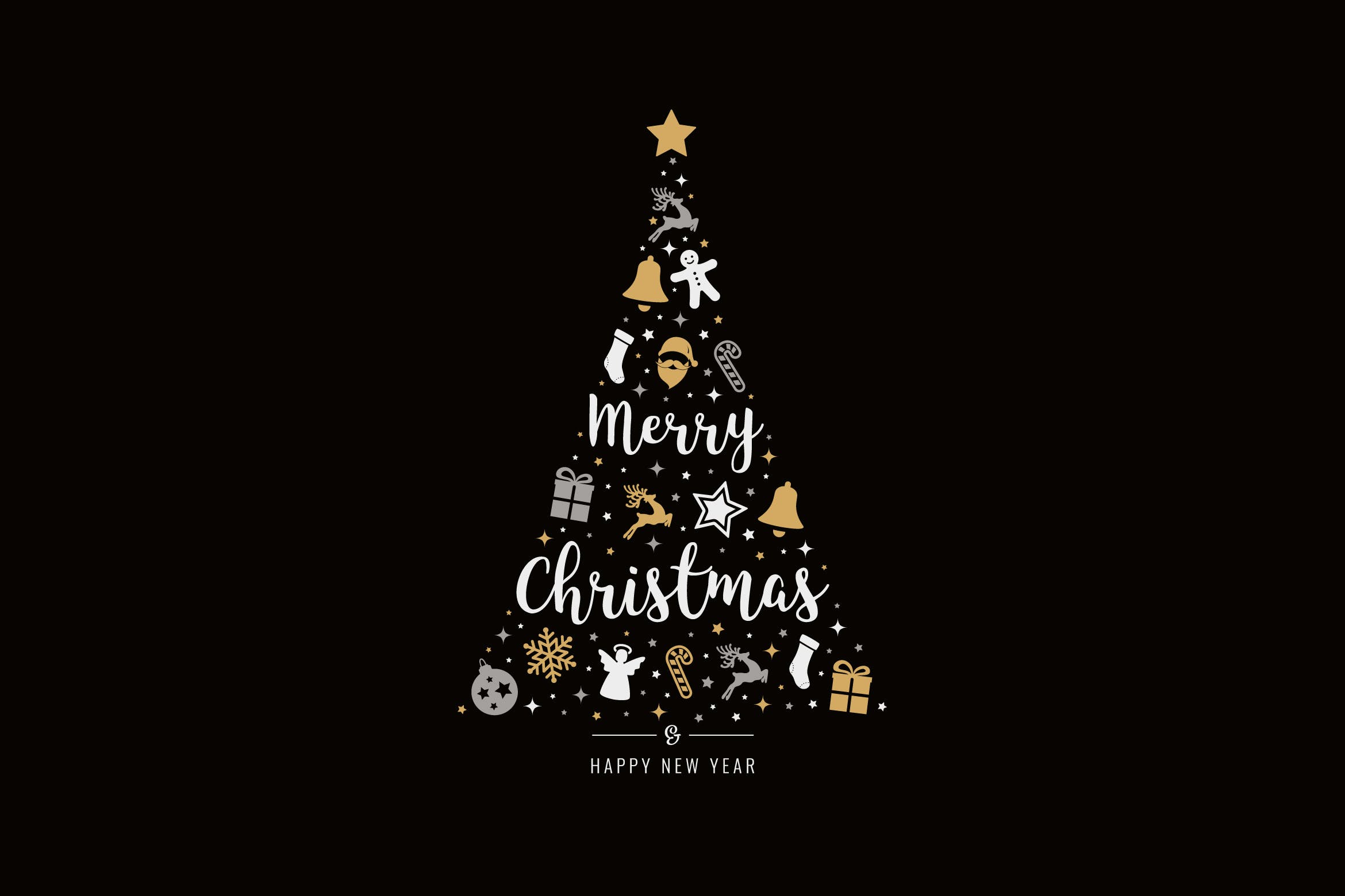 圣诞主题图标元素矢量树图形图片 Christmas Icon Tree Vector Elements