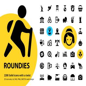 2200枚圆形实心图标 Roundies 2200 Solid Icons
