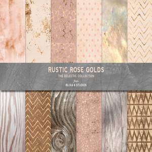 玫瑰金图案纹理合集 Rustic Rose Gold Textures & Patterns