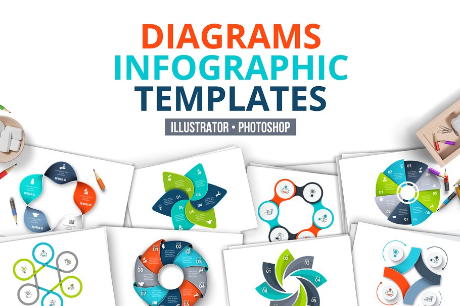 信息图表矢量图形设计模板 Diagrams infographic templates