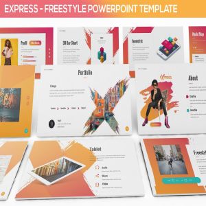 商业演示创意PowerPoint幻灯片模板 Express – Freestyle Powerpoint Template