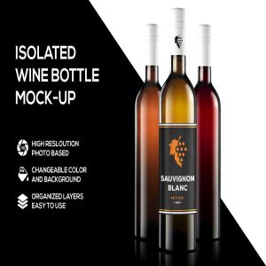 葡萄酒瓶外观设计样机模板V1 Wine mockup 1