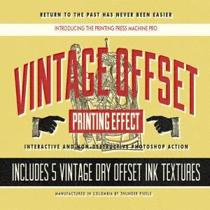 复古胶印效果PS动作套件 Vintage Offset Printing Effects Kit