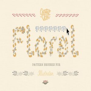 花卉元素图案AI笔刷 Floral Pattern Brushes For Illustrator